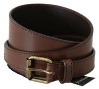 Thumbnail for Chic Brown Leather Fashion Belt with Bronze-Tone Hardware