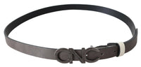 Thumbnail for Metallic Gray Italian Leather Fashion Belt