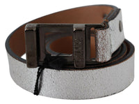 Thumbnail for Elegant Silver Leather Fashion Belt