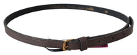 Thumbnail for Elegant Brown Leather Fashion Belt with Gold-Tone Buckle