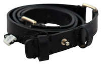 Thumbnail for Elegant Black Leather Fashion Belt with Gold-Tone Buckle