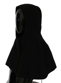 Thumbnail for Black Wool Whole Head Hooded Scarf Hat
