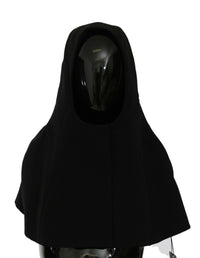 Thumbnail for Black Wool Whole Head Hooded Scarf Hat