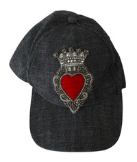 Thumbnail for Blue Denim Embroidered Heart Design Cap