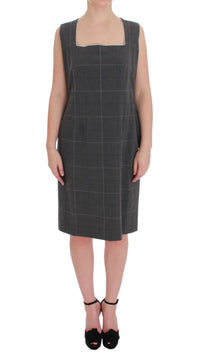 Thumbnail for Gray Checkered Cotton Blazer Dress Set Suit