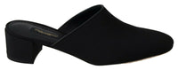 Thumbnail for Chic Black Grosgrain Slide Sandals