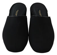 Thumbnail for Chic Black Grosgrain Slide Sandals