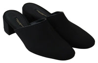 Thumbnail for Chic Black Grosgrain Slide Sandals