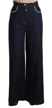 Thumbnail for Elegant Dark Blue Flare Denim Jeans