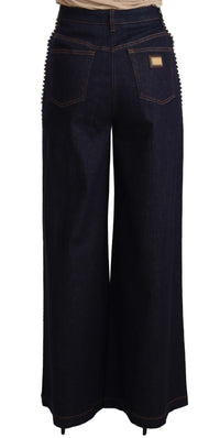 Thumbnail for Elegant Dark Blue Flare Denim Jeans