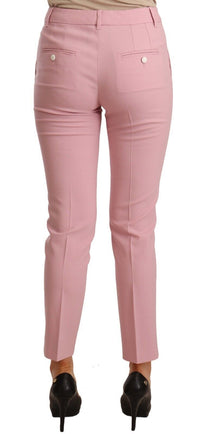 Thumbnail for Elegant Pink Virgin Wool Cropped Trousers