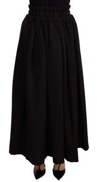 Thumbnail for Elegant High Waist Maxi A-line Wool Skirt