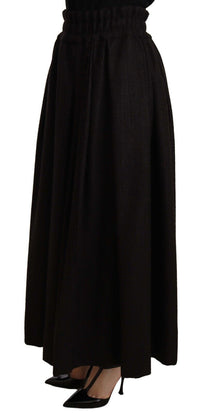 Thumbnail for Elegant High Waist Maxi A-line Wool Skirt