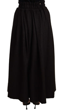 Thumbnail for Elegant High Waist Maxi A-line Wool Skirt