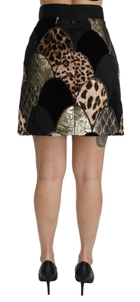 Thumbnail for High-Waisted Leopard Print Skirt