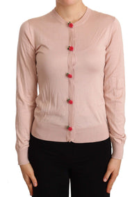 Thumbnail for Elegant Silk Pink Cardigan