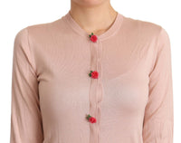Thumbnail for Elegant Silk Pink Cardigan