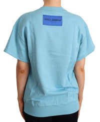Thumbnail for Blue Cotton Short Sleeves Crew Neck Top