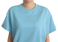 Thumbnail for Blue Cotton Short Sleeves Crew Neck Top