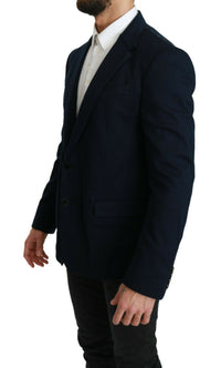 Thumbnail for Elegant Slim Fit Dark Blue Men's Blazer