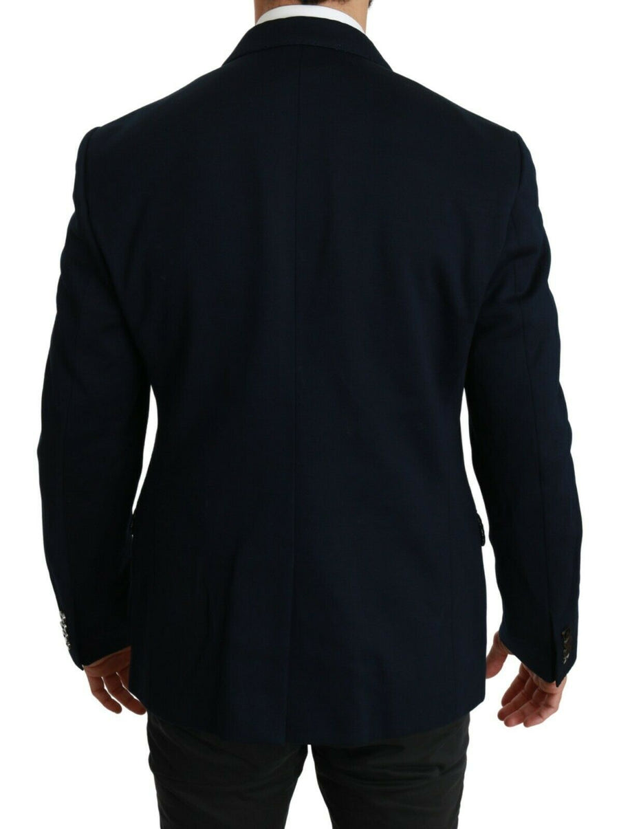Elegant Slim Fit Dark Blue Men's Blazer