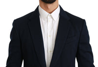 Thumbnail for Elegant Slim Fit Dark Blue Men's Blazer