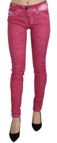 Thumbnail for Chic Pink Mid Waist Skinny Pants