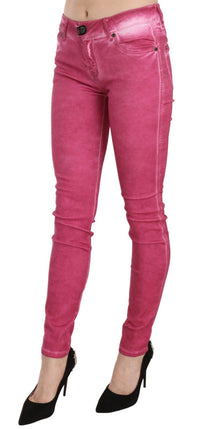 Thumbnail for Chic Pink Mid Waist Skinny Pants