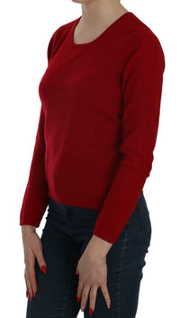 Thumbnail for Elegant Red Cashmere Pullover Blouse