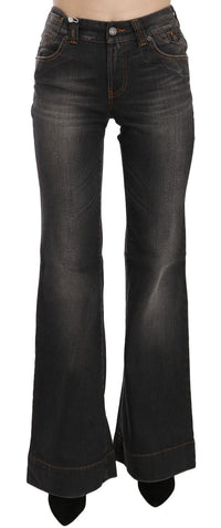 Thumbnail for Svelte Mid Waist Flared Black Denim