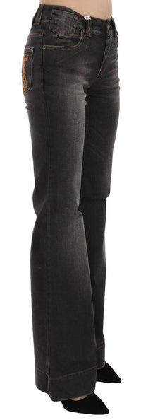 Thumbnail for Svelte Mid Waist Flared Black Denim