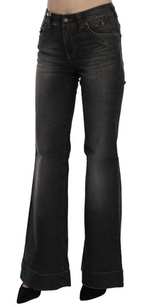 Thumbnail for Svelte Mid Waist Flared Black Denim