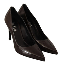 Thumbnail for Elegant Brown Leather Heels Pumps