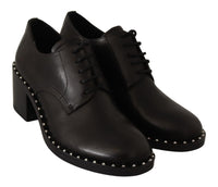 Thumbnail for Studded Oxford Elegance Leather Heels