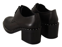 Thumbnail for Studded Oxford Elegance Leather Heels