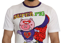 Thumbnail for White Cotton Top Super Power Pig T-shirt
