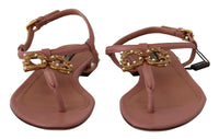 Thumbnail for Elegant Pink Leather Ankle Strap Sandals