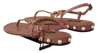 Thumbnail for Elegant Pink Leather Ankle Strap Sandals