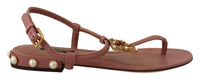 Thumbnail for Elegant Pink Leather Ankle Strap Sandals