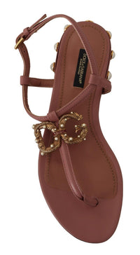 Thumbnail for Elegant Pink Leather Ankle Strap Sandals