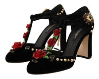 Thumbnail for Elegant Velvet T-Strap Mary Jane Pumps