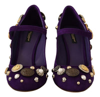 Thumbnail for Elegant Suede Heels with Jewel Buttons