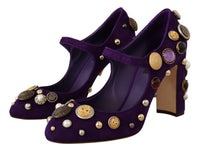 Thumbnail for Elegant Suede Heels with Jewel Buttons