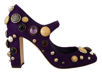 Thumbnail for Elegant Suede Heels with Jewel Buttons