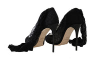 Thumbnail for Elegant Netted Sock Pumps in Timeless Black