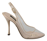 Thumbnail for Elegant Nude Beige Slingback Heels