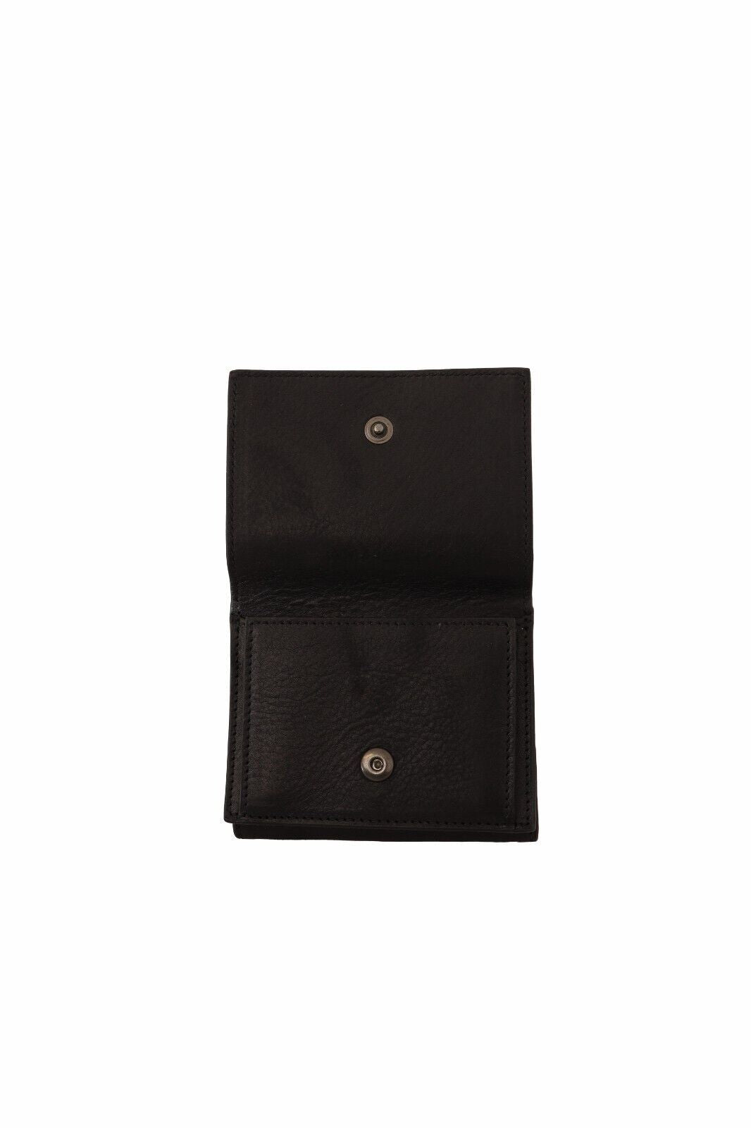 Elegant Black Leather Multi-Kit Trifold Wallet