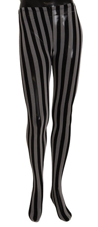 Thumbnail for Black and White Striped Luxury Tights