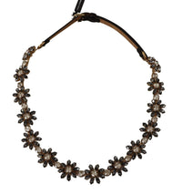 Thumbnail for Elegant Crystal Daisy Chain Leather Belt