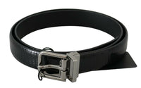 Thumbnail for Elegant Lizard Skin Leather Belt in Black